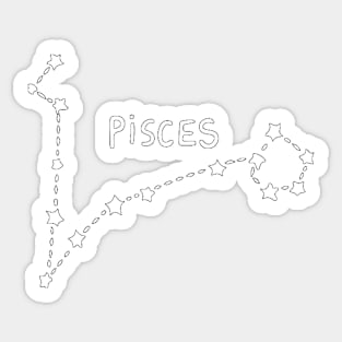 Zodiac Sign - Pisces Black Sticker